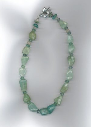 Aquamarine and Apatite Throat Chakra Amulet