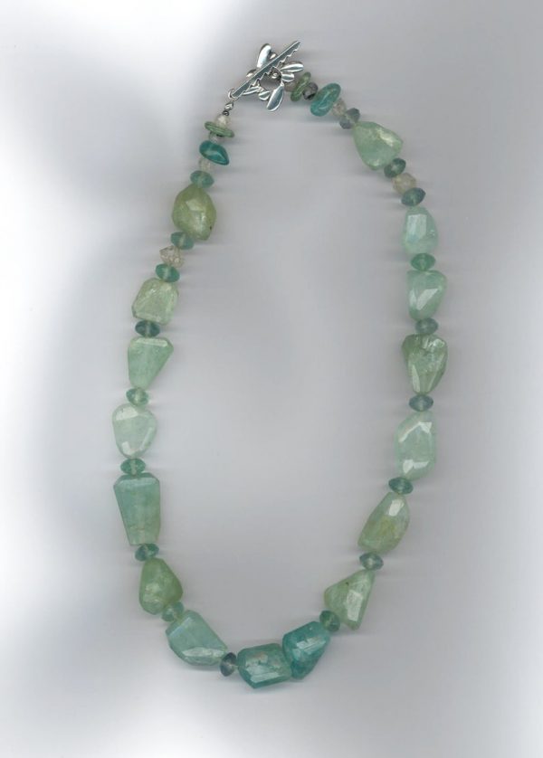 Aquamarine and Apatite Throat Chakra Amulet