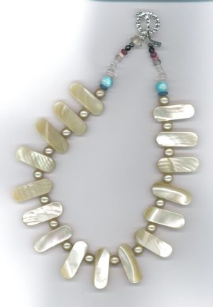 Mother of Pearl Solar Plexus and Sacral Chakras Amulet