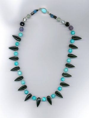 ECLIPSE Amulet with Amazonite, Larimar and Herkimer Diamonds