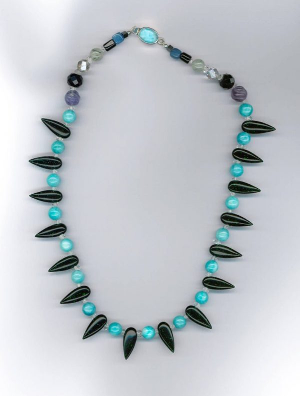 ECLIPSE Amulet with Amazonite, Larimar and Herkimer Diamonds