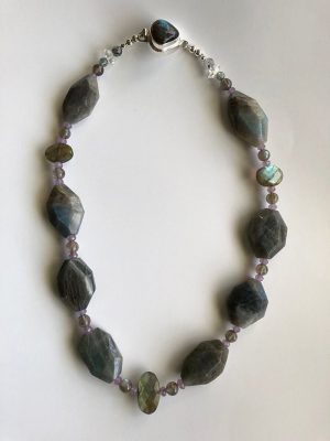 Labradorite and Fluorite Crown Chakra Amulet