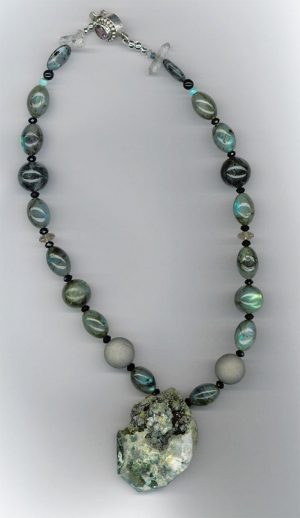 Labradorite and Ocean Jasper Crown Chakra Amulet