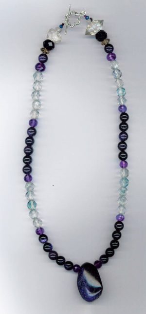 ECLIPSE AMULET with Blue Goldstone and Amethyst