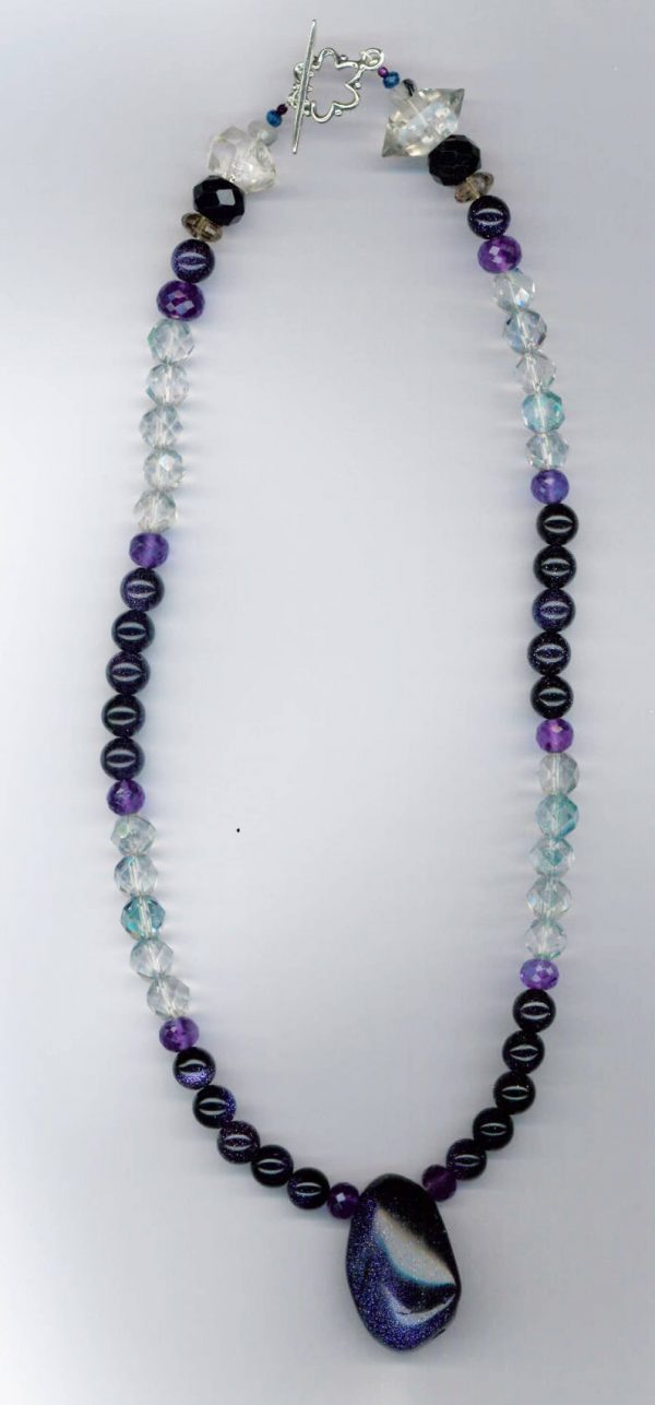 ECLIPSE AMULET with Blue Goldstone and Amethyst
