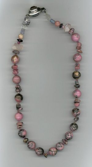 Rhodonite and Pink Tourmaline Heart Chakra Amulet