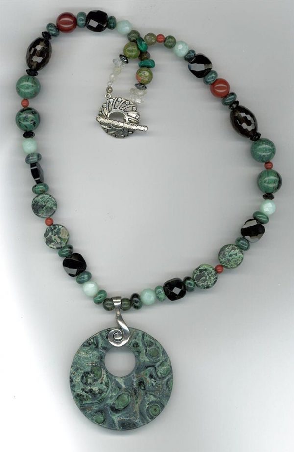 Kambaba Jasper Pendant Heart Chakra Amulet