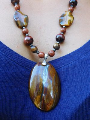 Tigers Iron Pendant and Hematite Root Grounding Amulet
