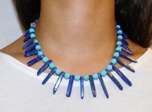 Lapis Lazuli and Turquoise Power Throat Chakra Amulet